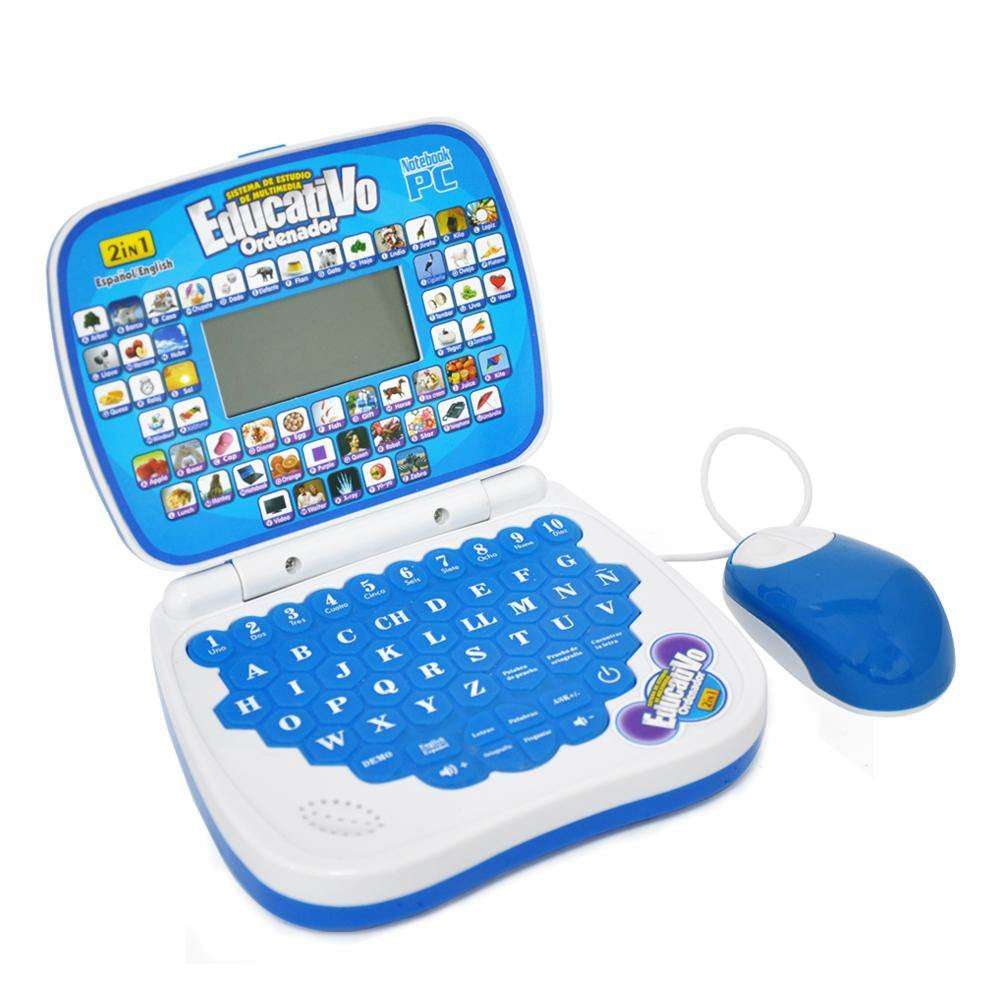 Portable Bilingual Early Educational Learning  Kids Laptop Toy with Mouse Computer Children Gift Developmental Toy.