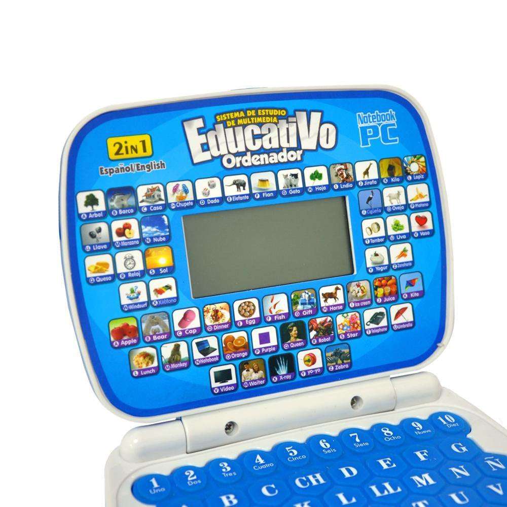 Portable Bilingual Early Educational Learning  Kids Laptop Toy with Mouse Computer Children Gift Developmental Toy.