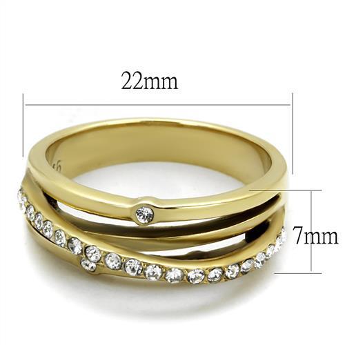 TK2611 - IP Gold(Ion Plating) Stainless Steel Ring with Top Grade.