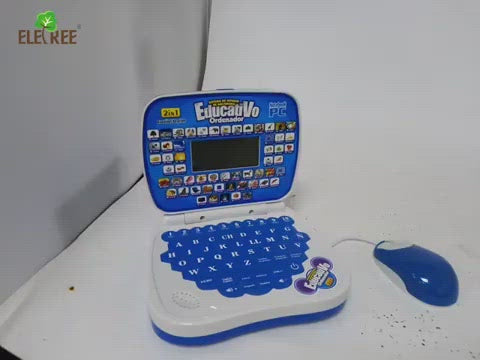 Portable Bilingual Early Educational Learning  Kids Laptop Toy with Mouse Computer Children Gift Developmental Toy.