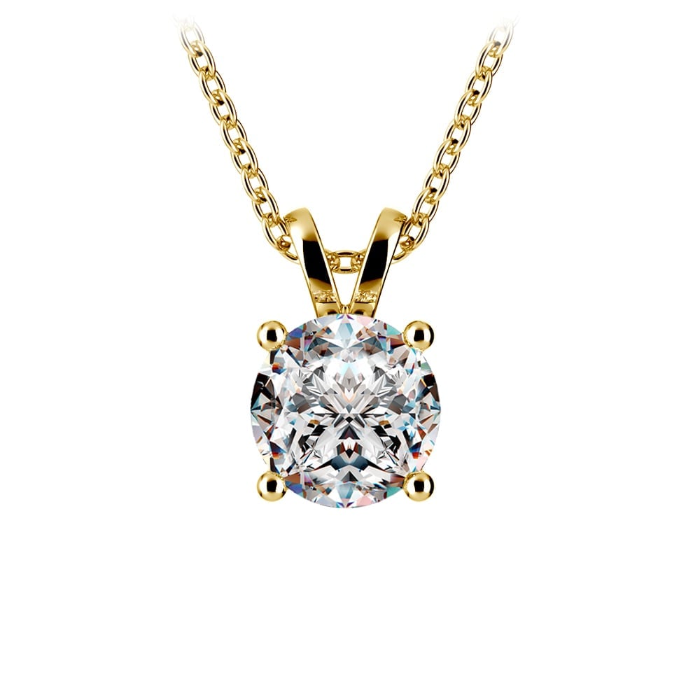 1.00 CTW AGI Certified Lab Grown Diamond Pendant - G/VS Clarity Round Cut in Choice of 14K White or Yellow Gold.