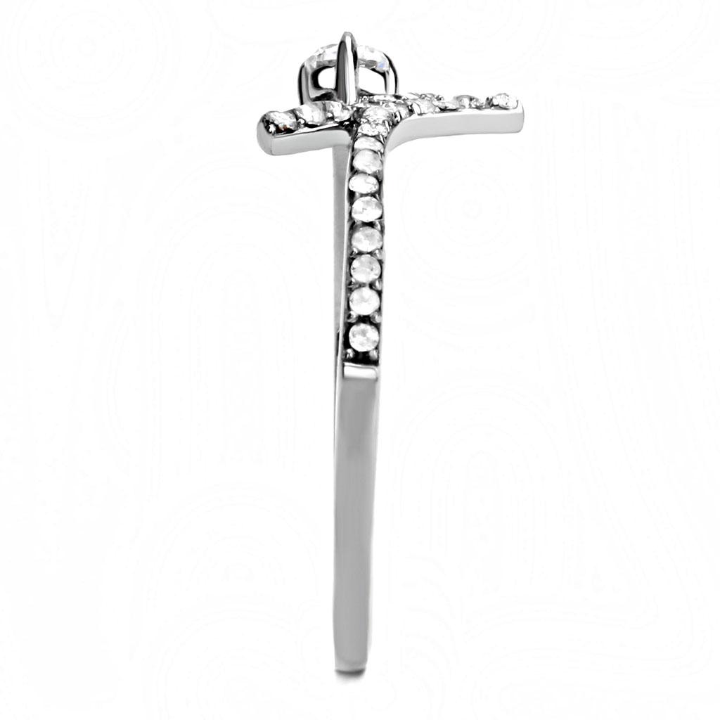 DA145 - High polished (no plating) Stainless Steel Ring with AAA Grade.