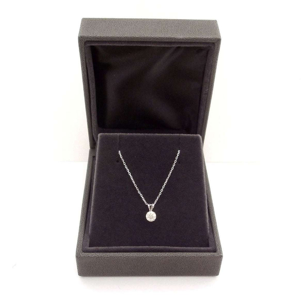 1.00 CTW AGI Certified Lab Grown Diamond Pendant - G/VS Clarity Round Cut in Choice of 14K White or Yellow Gold.