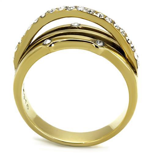 TK2611 - IP Gold(Ion Plating) Stainless Steel Ring with Top Grade.