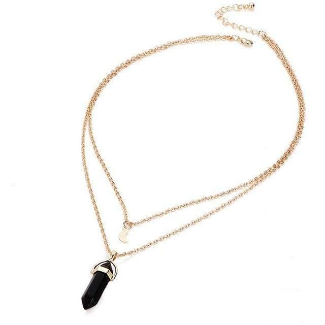 Obelisk Crescent Moon Necklace.