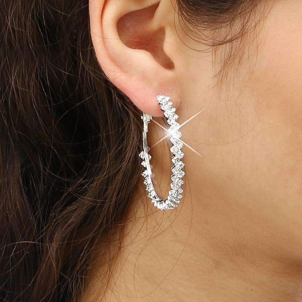 Crystal Hoop Earrings.