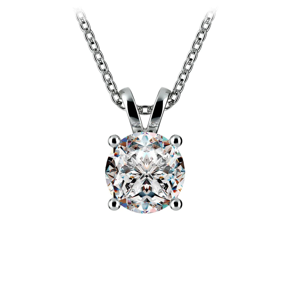 1.00 CTW AGI Certified Lab Grown Diamond Pendant - G/VS Clarity Round Cut in Choice of 14K White or Yellow Gold.