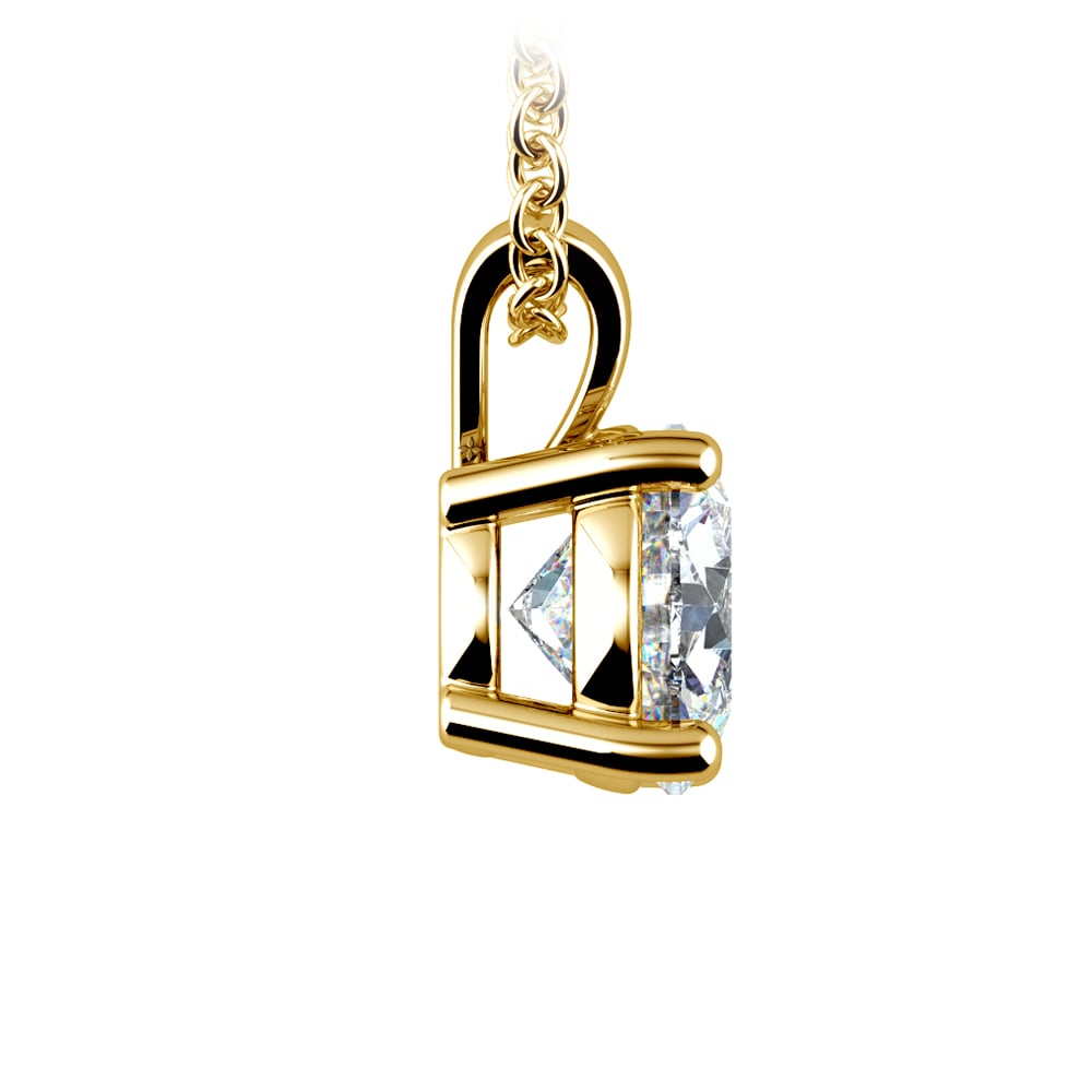1.00 CTW AGI Certified Lab Grown Diamond Pendant - G/VS Clarity Round Cut in Choice of 14K White or Yellow Gold.