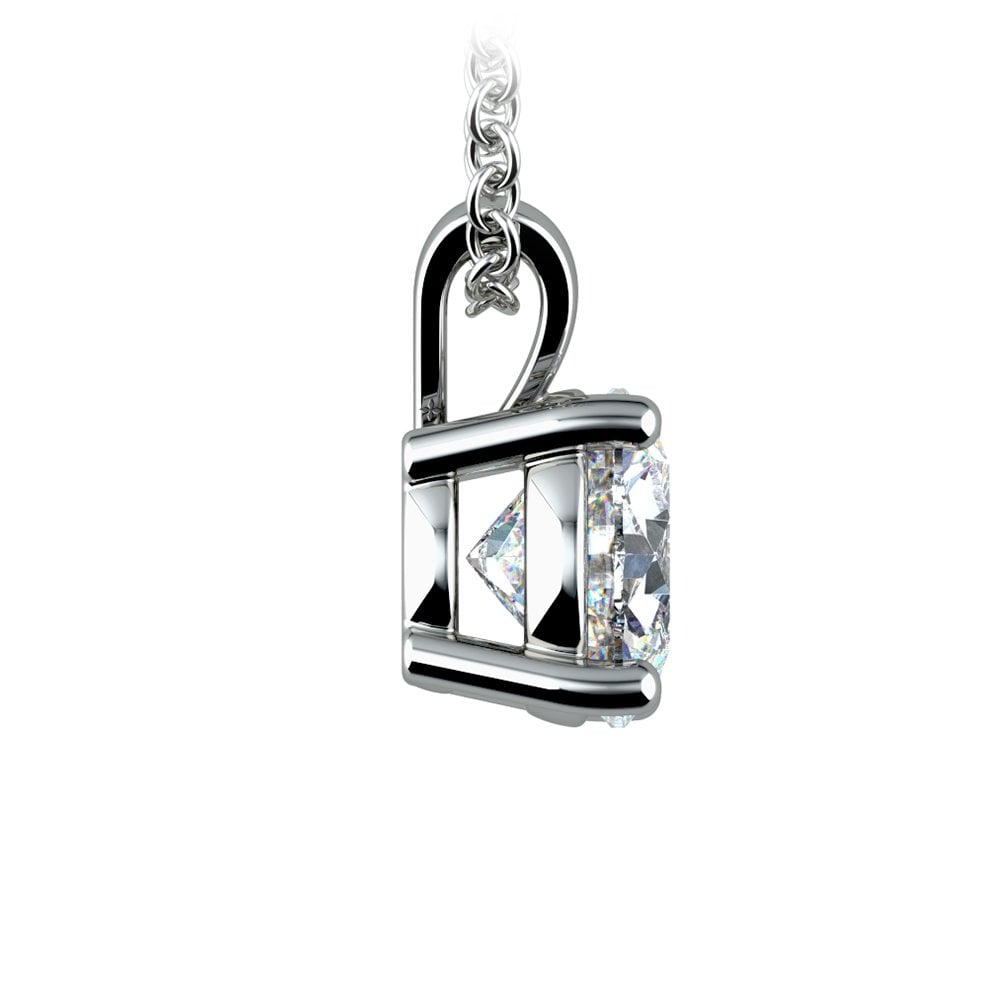 1.00 CTW AGI Certified Lab Grown Diamond Pendant - G/VS Clarity Round Cut in Choice of 14K White or Yellow Gold.