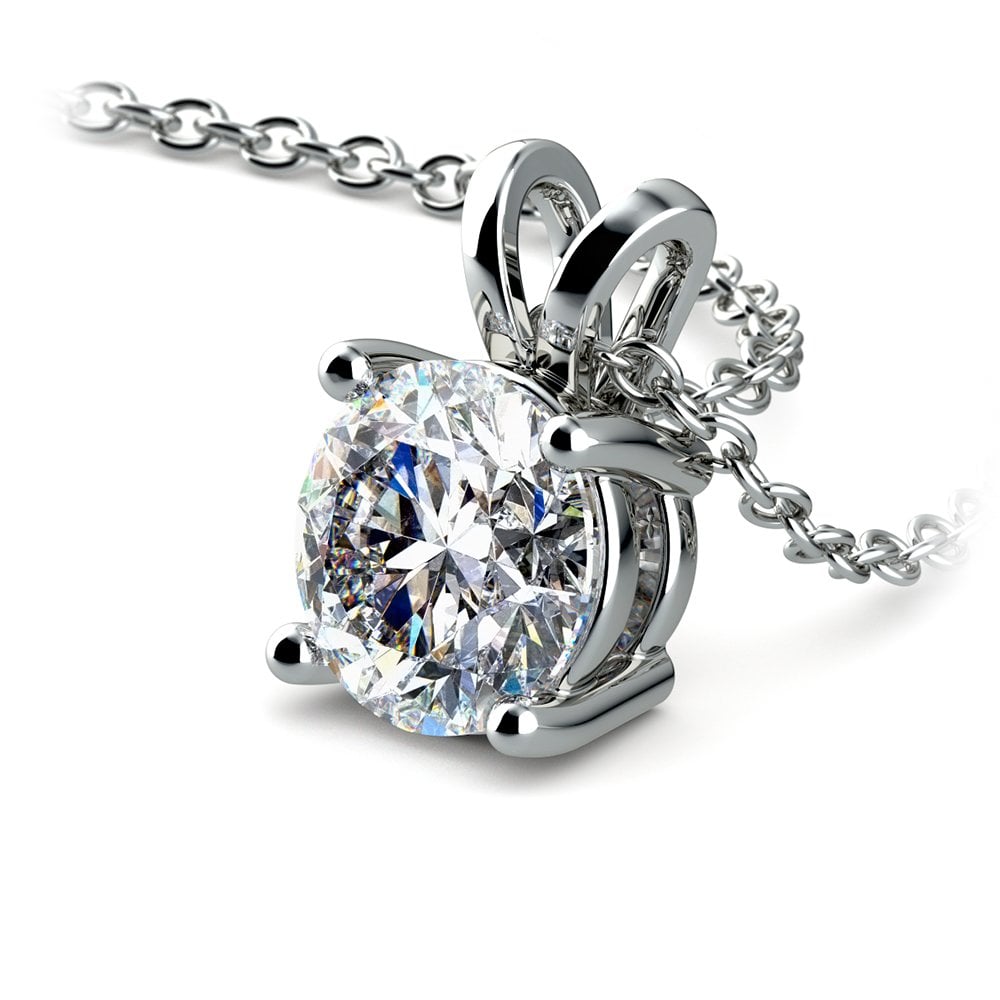 1.00 CTW AGI Certified Lab Grown Diamond Pendant - G/VS Clarity Round Cut in Choice of 14K White or Yellow Gold.