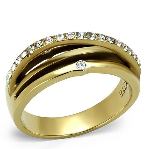 TK2611 - IP Gold(Ion Plating) Stainless Steel Ring with Top Grade.