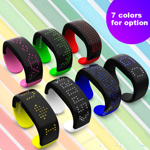 LED Light Up Bracelet Electronic Flash Wristband-Emitting Band Night Decor - Kaabfab