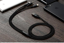 Load image into Gallery viewer, Universal 3 in 1 Multi Charging Cable For Smartphones &amp; Tablets - Kaabfab
