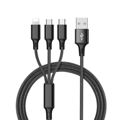 Universal 3 in 1 Multi Charging Cable For Smartphones & Tablets - Kaabfab