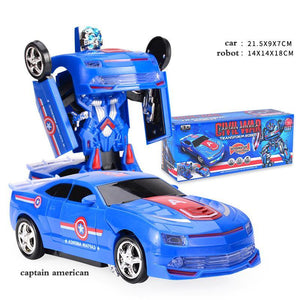 Captain America Cars Robot for Kids Remote Control Transformer robot Car Toys with Gesture Sensing One-Button Deformation - Kaabfab